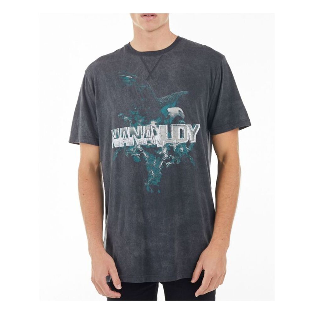 NANA JUDY Mens Arbour Black Logo Graphic Cotton Casual Shirt XXL
